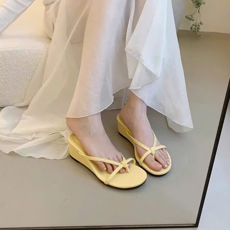 Dép Nữ Quai Kẹp Đế Xuồng Mềm 3cm – Êm Chân Không Đau Thoải Mái, Dép Nữ Mang Hàng Ngày H001 - NT Shoes