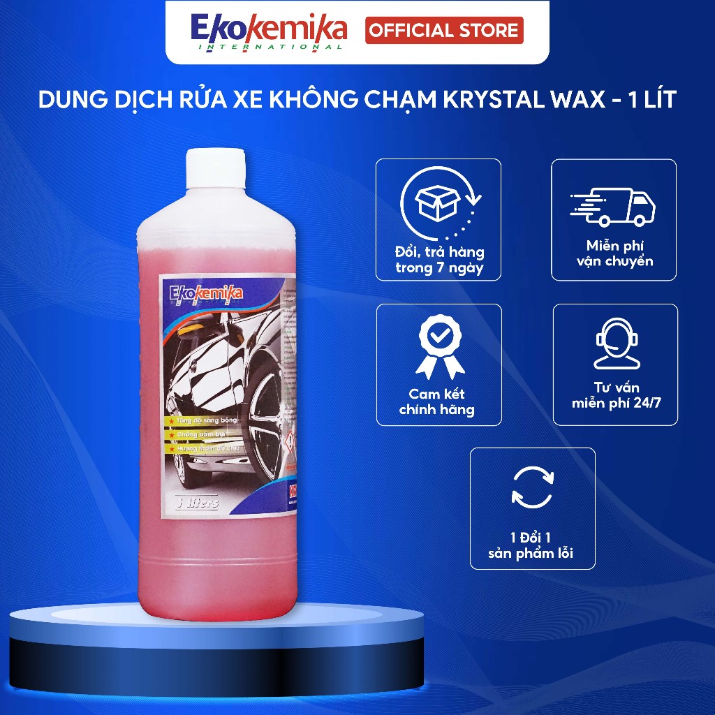 Dung dịch làm bóng, làm khô và bảo vệ thân xe Krystal Wax-1L thương hiệu Ekokemika
