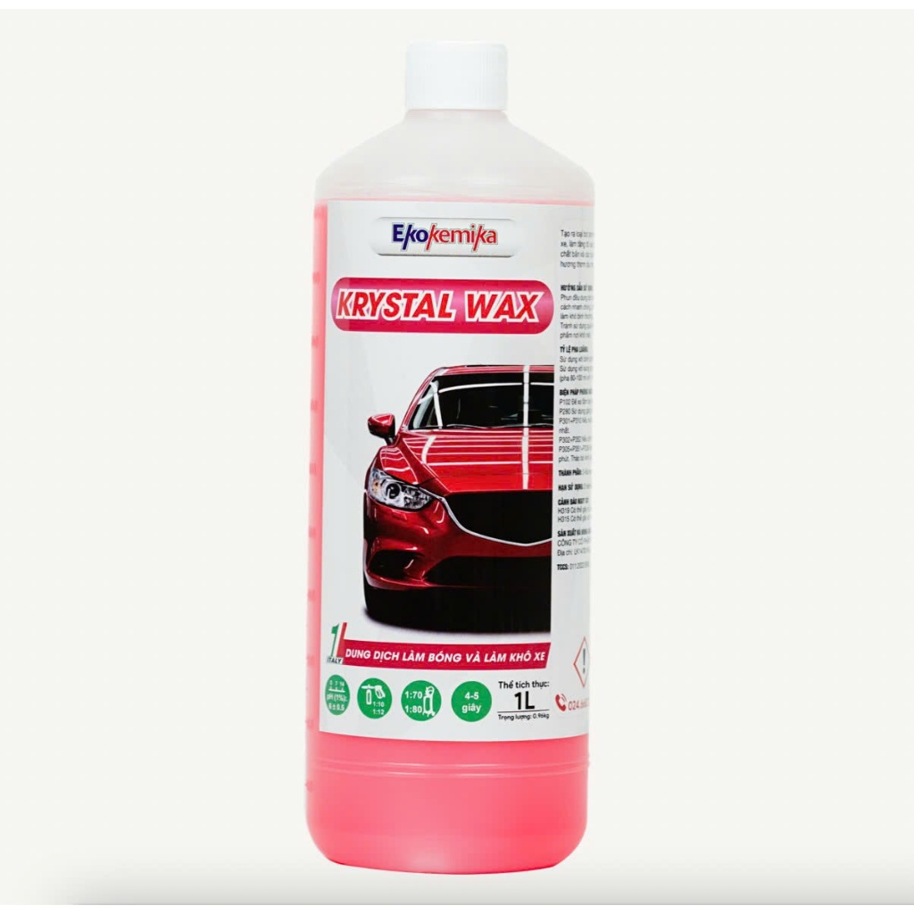 Dung dịch làm bóng, làm khô và bảo vệ thân xe Krystal Wax-1L thương hiệu Ekokemika