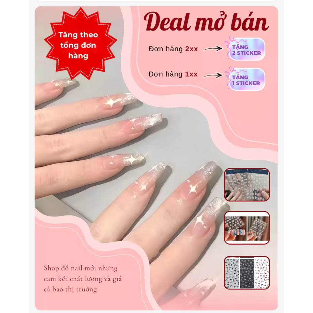 sticker nơ siêu hót gắn nail - sẵn 3 màu