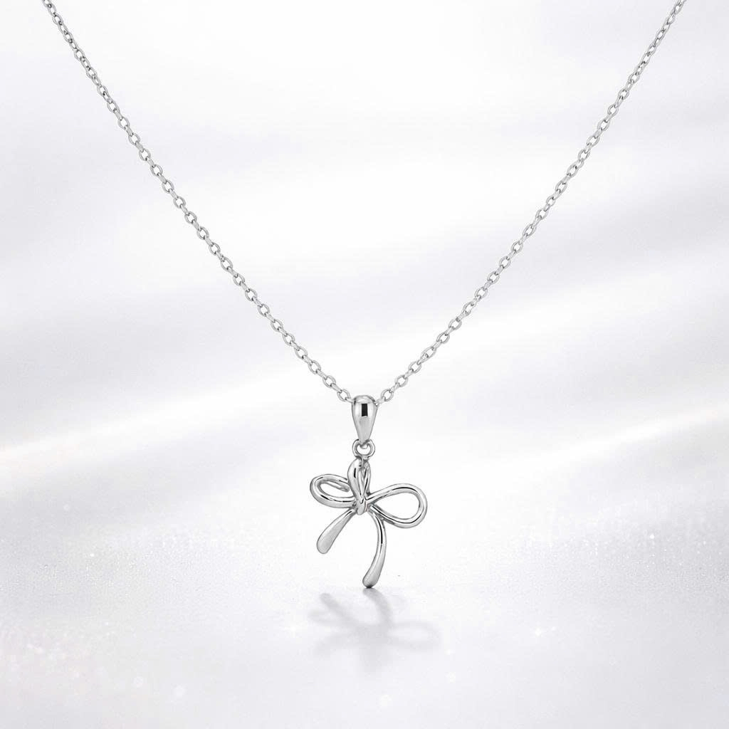 Mặt dây chuyền bạc 925 nơ tiểu thư Luna Jewelry