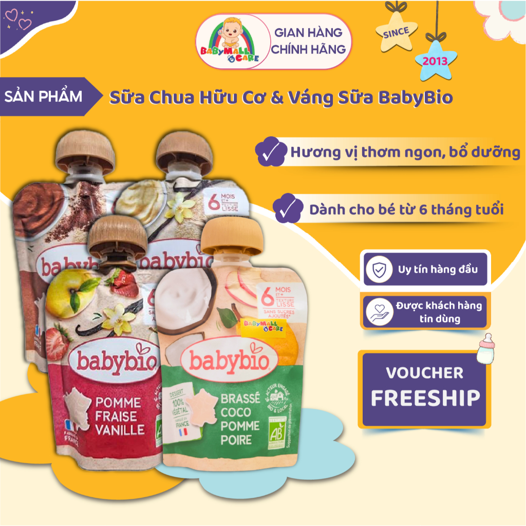 Sữa Chua Váng Sữa Hữu Cơ Babybio 85g Cho Bé Từ 6 Tháng Bổ Sung Dinh Dưỡng |  Babymall & Care