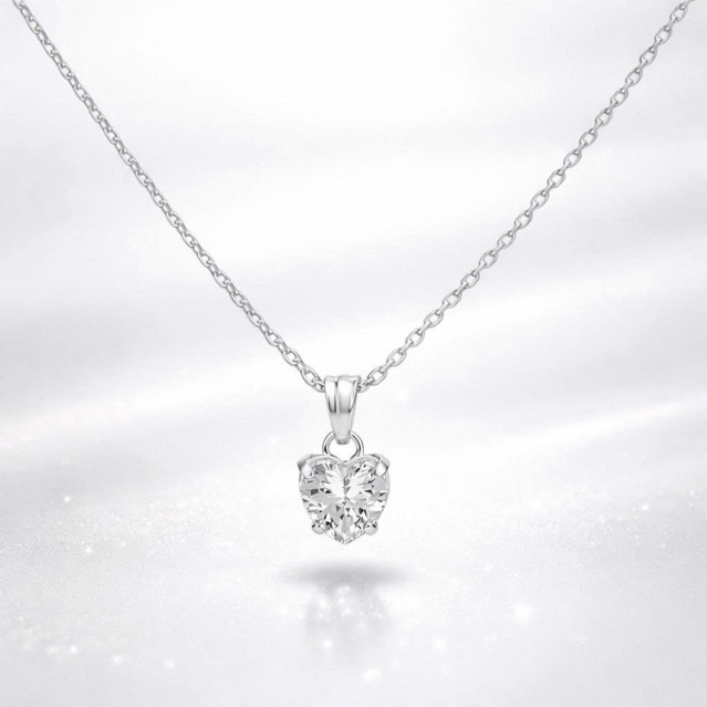 Mặt dây chuyền bạc 925 Luna Jewelry Đá CZ trái tim Heart Cut