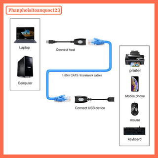Bộ Nối Dài Cáp USB Qua Dây Mạng 50M – USB Extender Qua Cáp LAN RJ45 Tín Hiệu Ổn Định