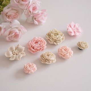 Bộ 8 Sticker, Charm 3D chủ đề Hoa trà nhựa cứng gắn Dép Sục, Cá sấu JB-444 Mita
