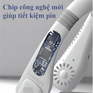 Quạt Đeo Cổ Mini 360 Độ Không Cánh Cao Cấp | Quạt Tích Điện Siêu Êm Pin Lâu Sạc Type C LCD