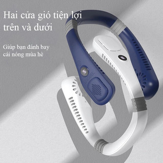 Quạt Đeo Cổ Mini 360 Độ Không Cánh Cao Cấp | Quạt Tích Điện Siêu Êm Pin Lâu Sạc Type C LCD