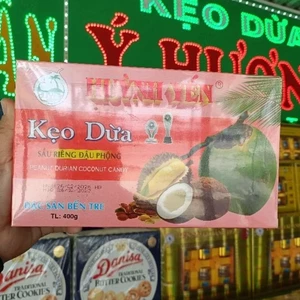 Kẹo dừa đậu phộng sầu riêng Huỳnh Yến ( hộp 400g ) __ đặc sản Bến Tre
