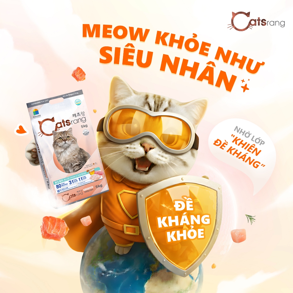 [DATE MỚI - HỎA TỐC] CATSRANG 5KG (Bao Bì Mới) - Thức ăn hạt Cho Mèo Mọi Lứa Tuổi nhập khẩu Hàn Quốc