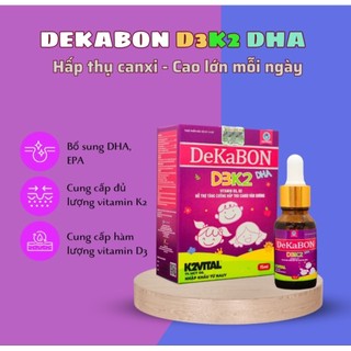 ( Hsd: 10/2026 tặng khăn ướt 70 tờ ) DEKABON - D2K3 DHA bổ sung canxi phát triển đề kháng chính hãng