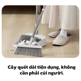YOWXll Bộ chổi quét nhà gấp gọn thông minh kèm hót rác cán dài 2 trong 1 đa năng. xoay180 độ,độ quét sạch mọi ngóc ngách