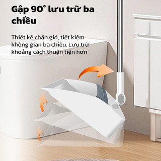 YOWXll Bộ chổi quét nhà gấp gọn thông minh kèm hót rác cán dài 2 trong 1 đa năng. xoay180 độ,độ quét sạch mọi ngóc ngách