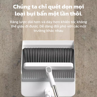 YOWXll Bộ chổi quét nhà gấp gọn thông minh kèm hót rác cán dài 2 trong 1 đa năng. xoay180 độ,độ quét sạch mọi ngóc ngách