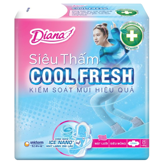 ❄️ BVS DIANA SIÊU THẤM COOL FRESH SIÊU MỎNG CÁNH (8 MIẾNG) – MÁT LẠNH BỨT PHÁ, TỰ TIN SẢI BƯỚC!