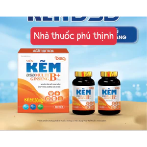 kẽm DSD multi B Gingseng hộp 2 lọ tổng 60 viên - phiên bản nâng cấp mới nhất