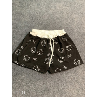 Quần đùi ngắn mèo Đen -Xám  họa tiết hello kitty 3màu