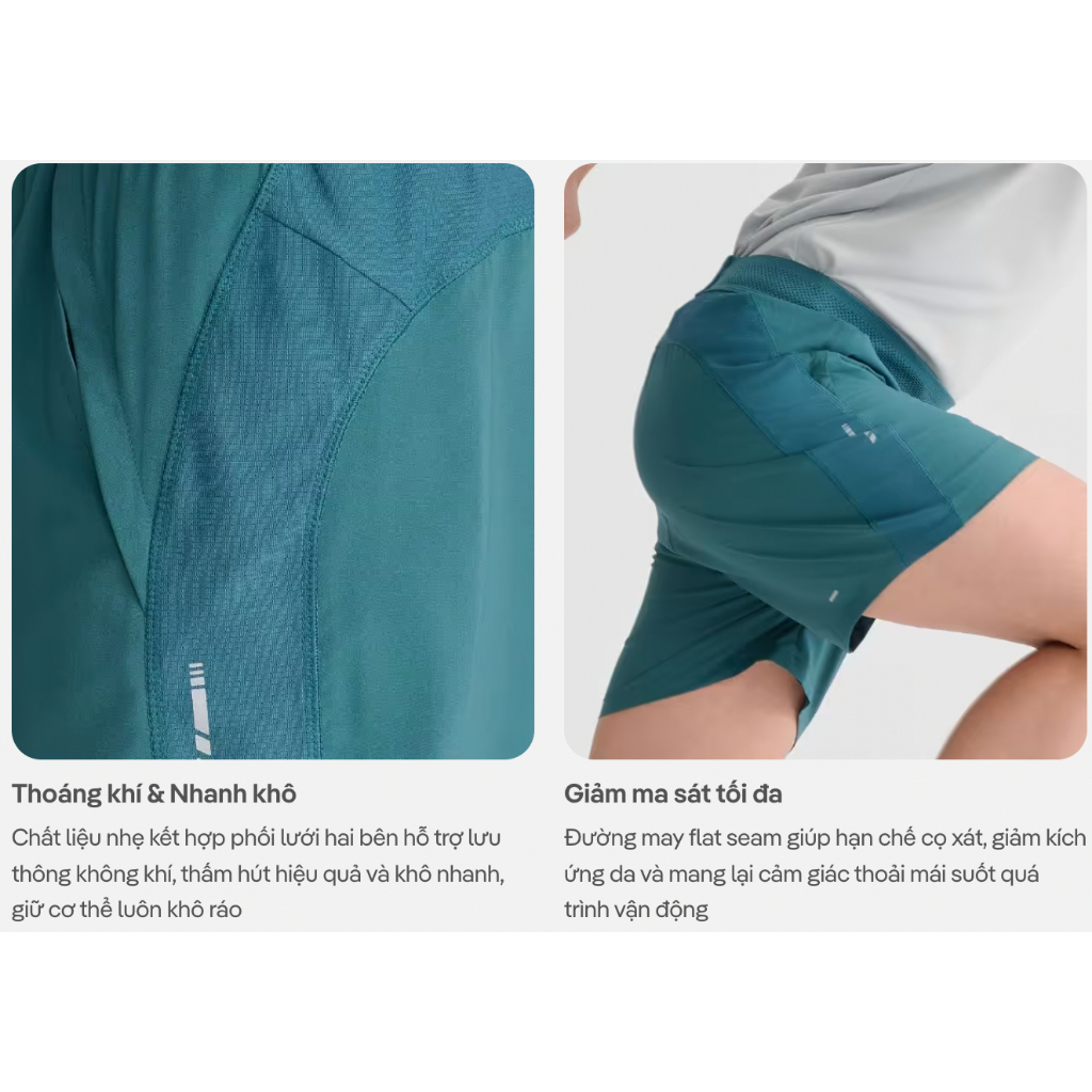 [MUA 4 GIẢM 20%]Quần short nam thể thao chạy bộ Swift Run thoáng khí, thoải mái Coolmate