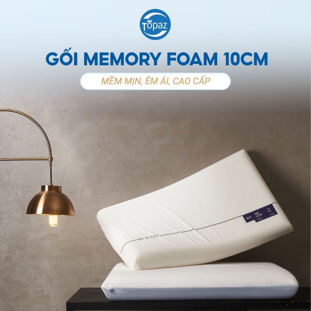 Gối Cao Su Non Memory Foam Topaz Nhập Khẩu, Ruột Gối Ngủ Cao 10CM Chống Đau Mỏi Vai Gáy Cho Gia Đình