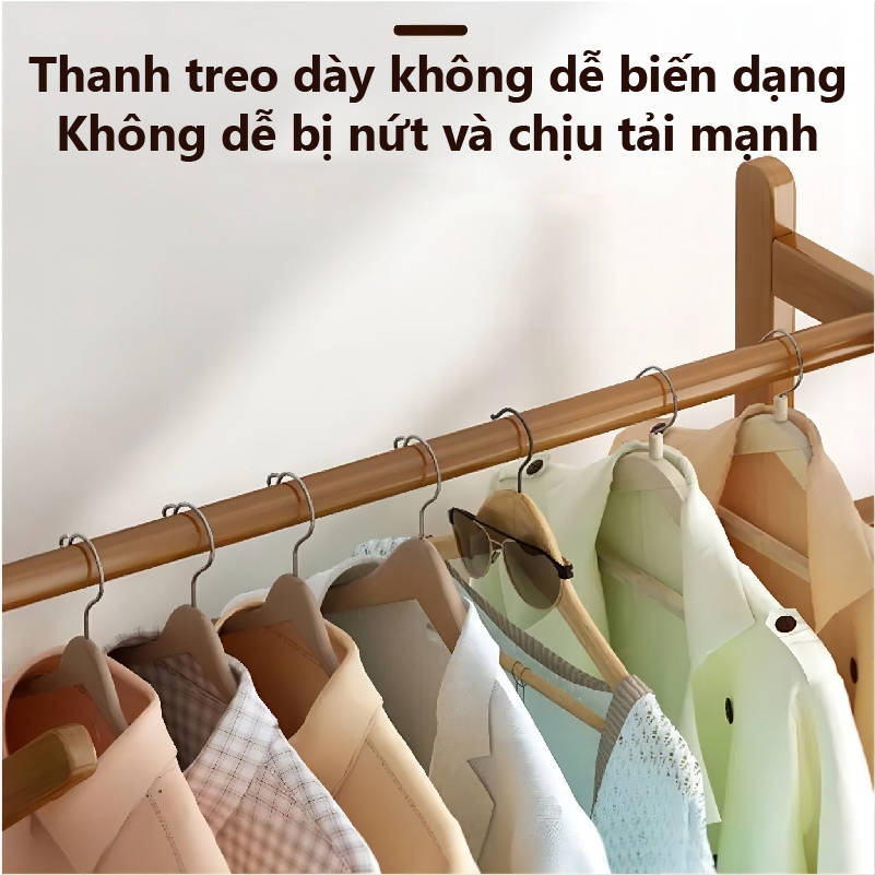 Tủ Quần Áo Tre Đa Năng Kết Hợp Treo Đồ Và Kệ Mở Tiết Kiệm Diện Tích Cho Phòng Ngủ Nhỏ Kích Thước