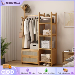 Tủ Quần Áo Tre Đa Năng Kết Hợp Treo Đồ Và Kệ Mở Tiết Kiệm Diện Tích Cho Phòng Ngủ Nhỏ Kích Thước