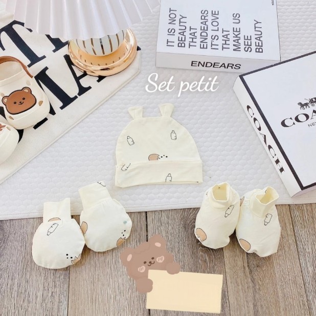 [Peinn] MŨ, BAO TAY, BAO CHÂN CHẤT THUN LẠNH PETIT, BẢNG MÀU HÀN QUỐC SIÊU MỀM, MÁT CHO BÉ SƠ SINH