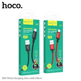 Cáp sạc dây dù siêu bền Hoco X89 cổng Micro-USB, dài 1M (Đen)