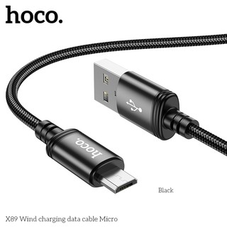 Cáp sạc dây dù siêu bền Hoco X89 cổng Micro-USB, dài 1M (Đen)