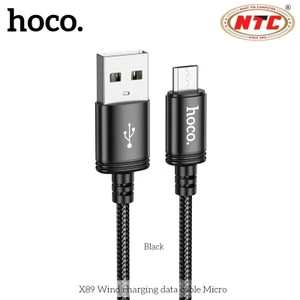 Cáp sạc dây dù siêu bền Hoco X89 cổng Micro-USB, dài 1M (Đen)
