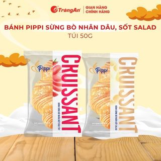 Bánh Pippi sừng bò nhân mứt dâu tây, sốt salad ăn sáng ăn xế 50g x 40 túi/thùng |Tràng An