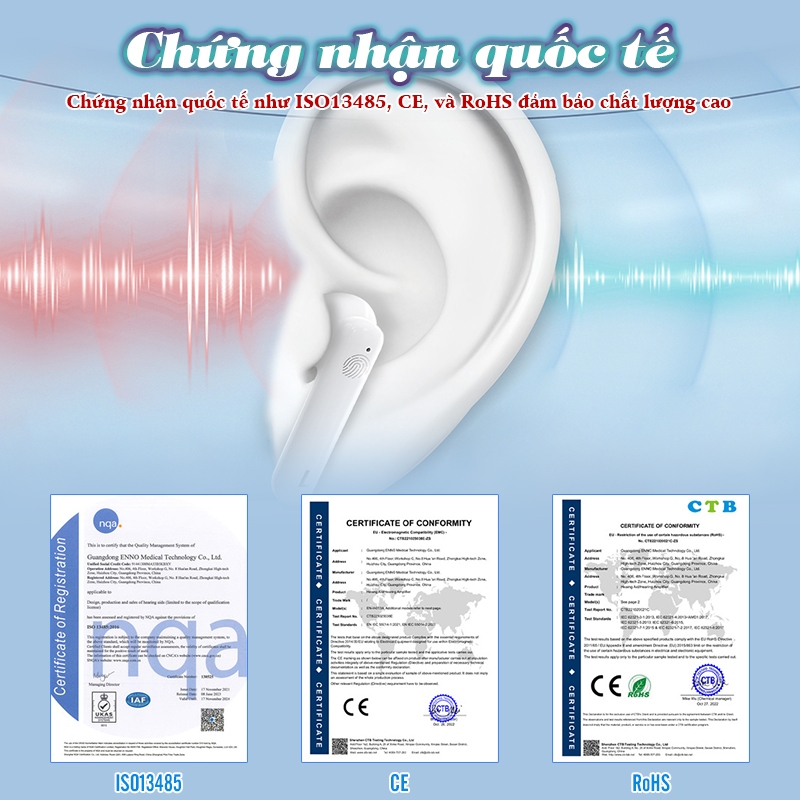 Máy trợ thính cao cấp pin sạc Funmic EN-D22 - Khuyếch đại âm thanh to rõ, hạn chế tạp âm tốt