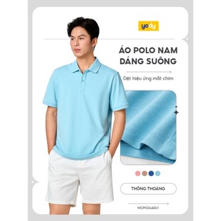 Áo polo nam ngắn tay YODY nẹp che cúc MCPO26A061