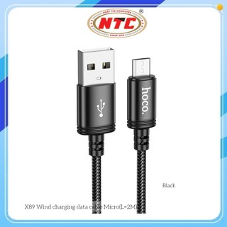 Cáp sạc dây dù siêu bền Hoco X89 cổng Micro-USB, dài 2M (Đen)