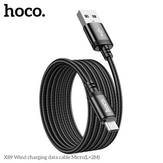 Cáp sạc dây dù siêu bền Hoco X89 cổng Micro-USB, dài 2M (Đen)