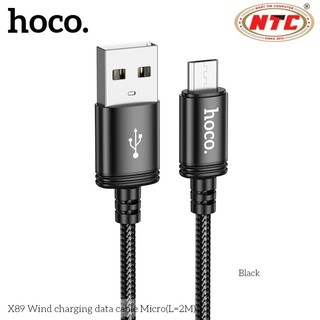 Cáp sạc dây dù siêu bền Hoco X89 cổng Micro-USB, dài 2M (Đen)