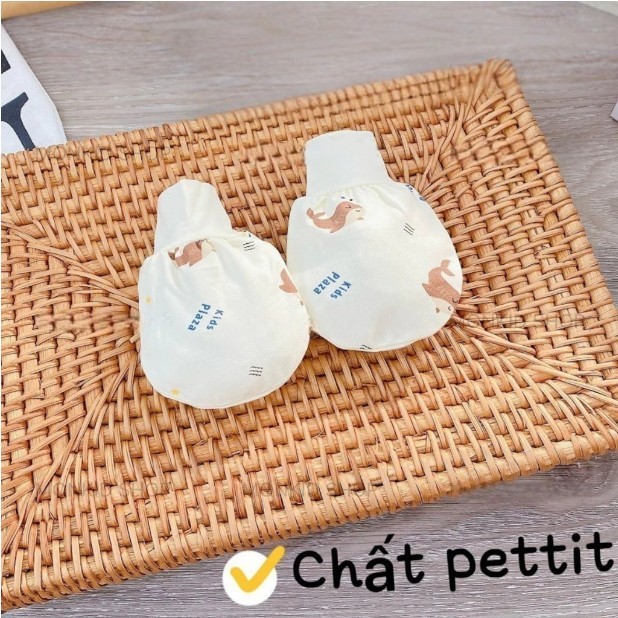 [Peinn] Set 2 Đôi Bao Tay Chất Thun Lạnh Petit Bảng Màu Kem Cho Bé Sơ Sinh 0-3 Tháng