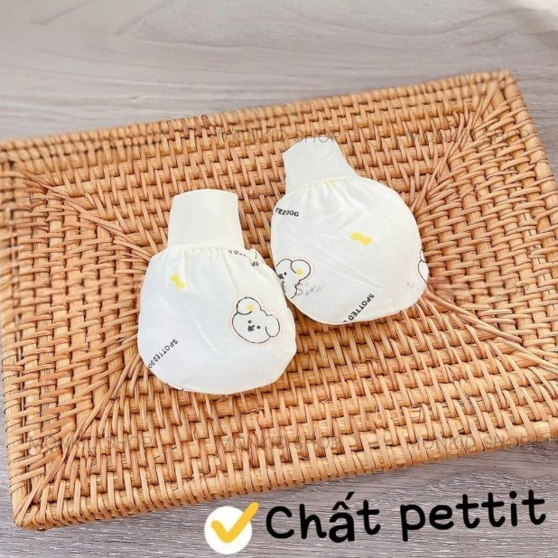 [Peinn] Set 2 Đôi Bao Tay Chất Thun Lạnh Petit Bảng Màu Kem Cho Bé Sơ Sinh 0-3 Tháng