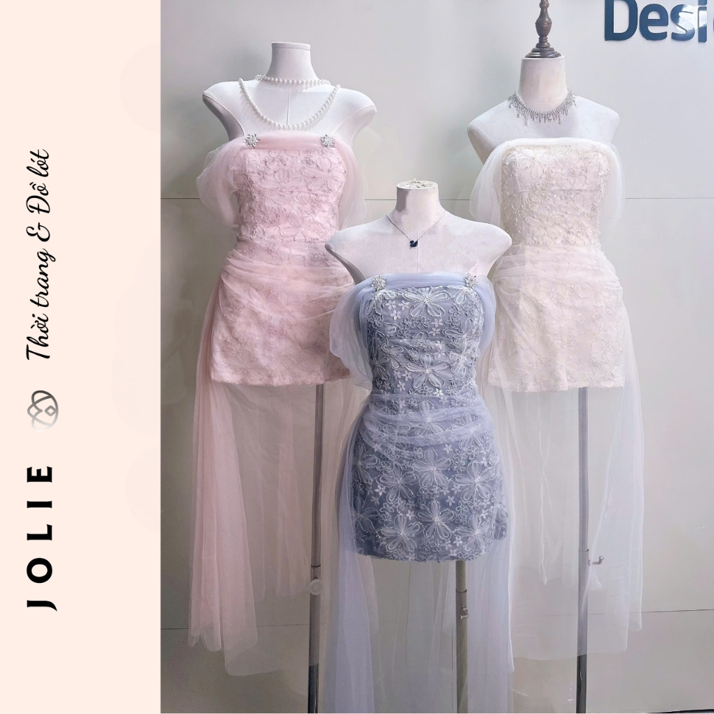 Váy JOLIE - Đầm Maxi Trễ Vai Cao Cấp, Thiết Kế Tiểu Thư Đi Tiệc, Sự Kiện