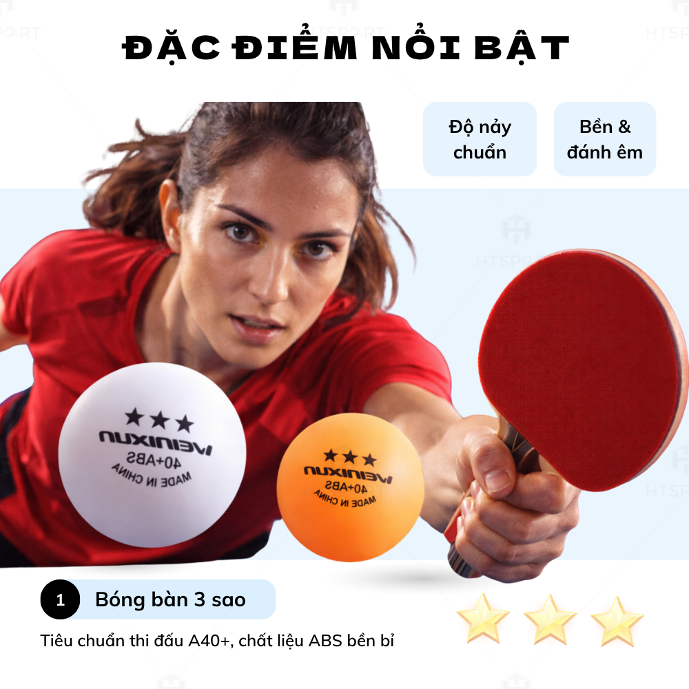 Quả Bóng Bàn WEINIXUN 2 Màu Vàng Trắng Nhựa ABS Đường Kính Chuẩn 40mm Tập Luyện Thi Đấu Giá Rẻ