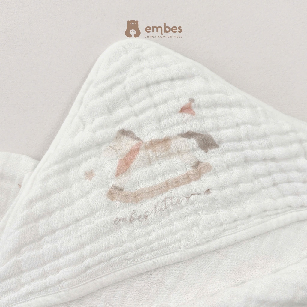 Khăn Đa Năng Embes, Khăn Đa Năng 6 Lớp In Họa Tiết Sợi Bamboo Kháng Khuẩn Thấm Hút Cho Bé (110X110)