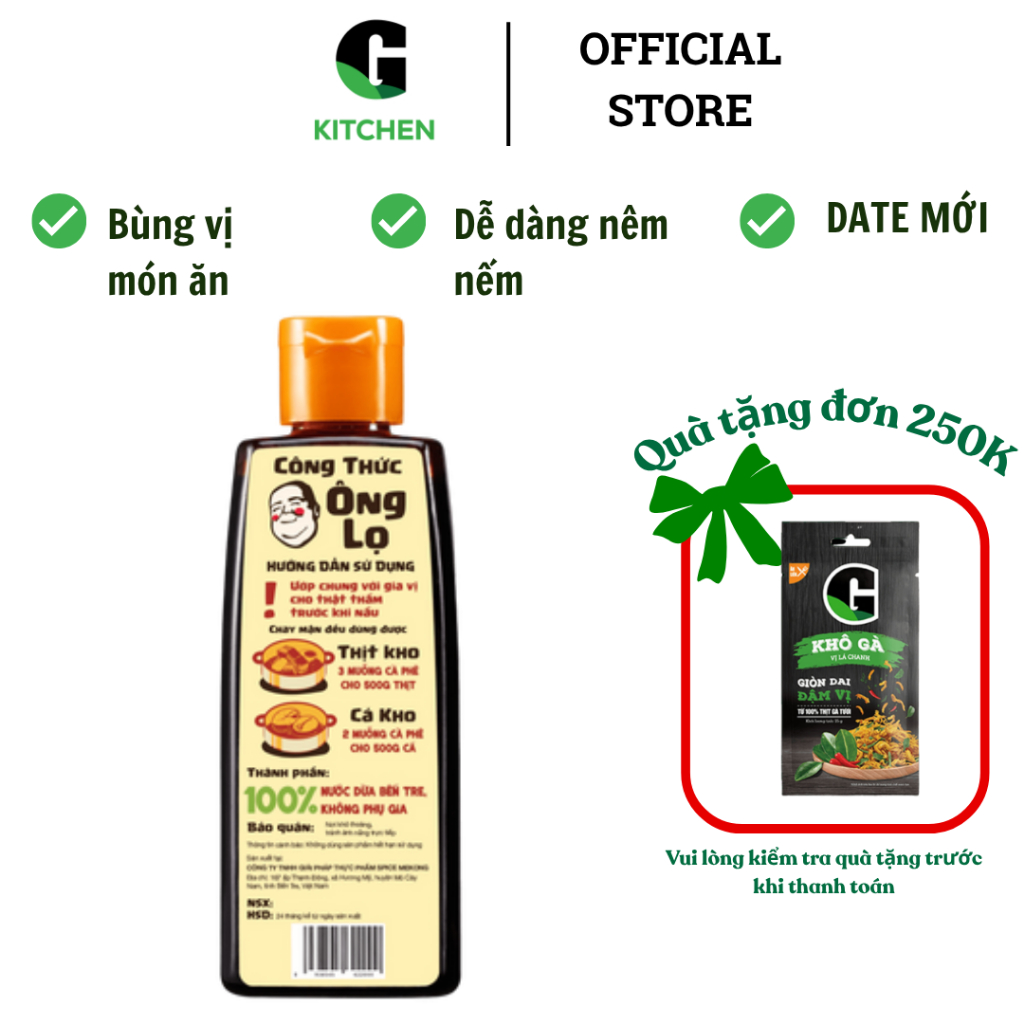 Nước màu dừa Ông Lọ G Kitchen 110g