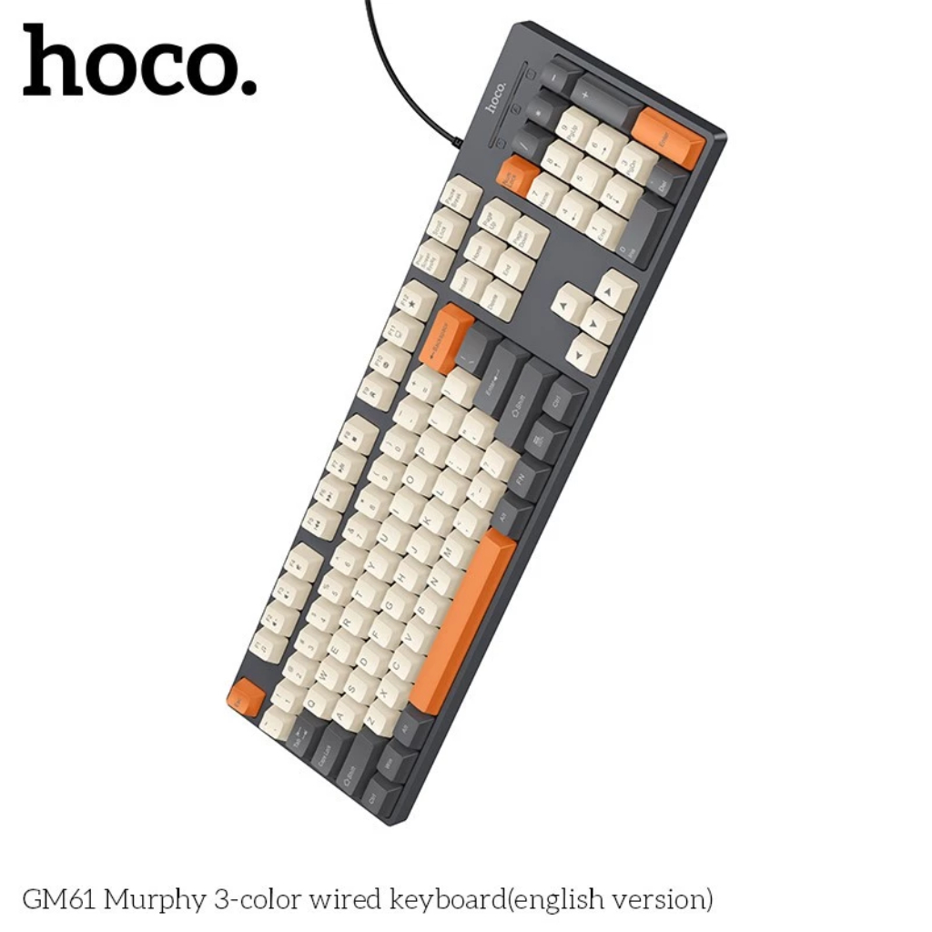 Bàn phím HOCO GM61, 104 phím nhiều màu sắc, thiết kế công thái học mang lại  cảm giác thoải mái khi dùng