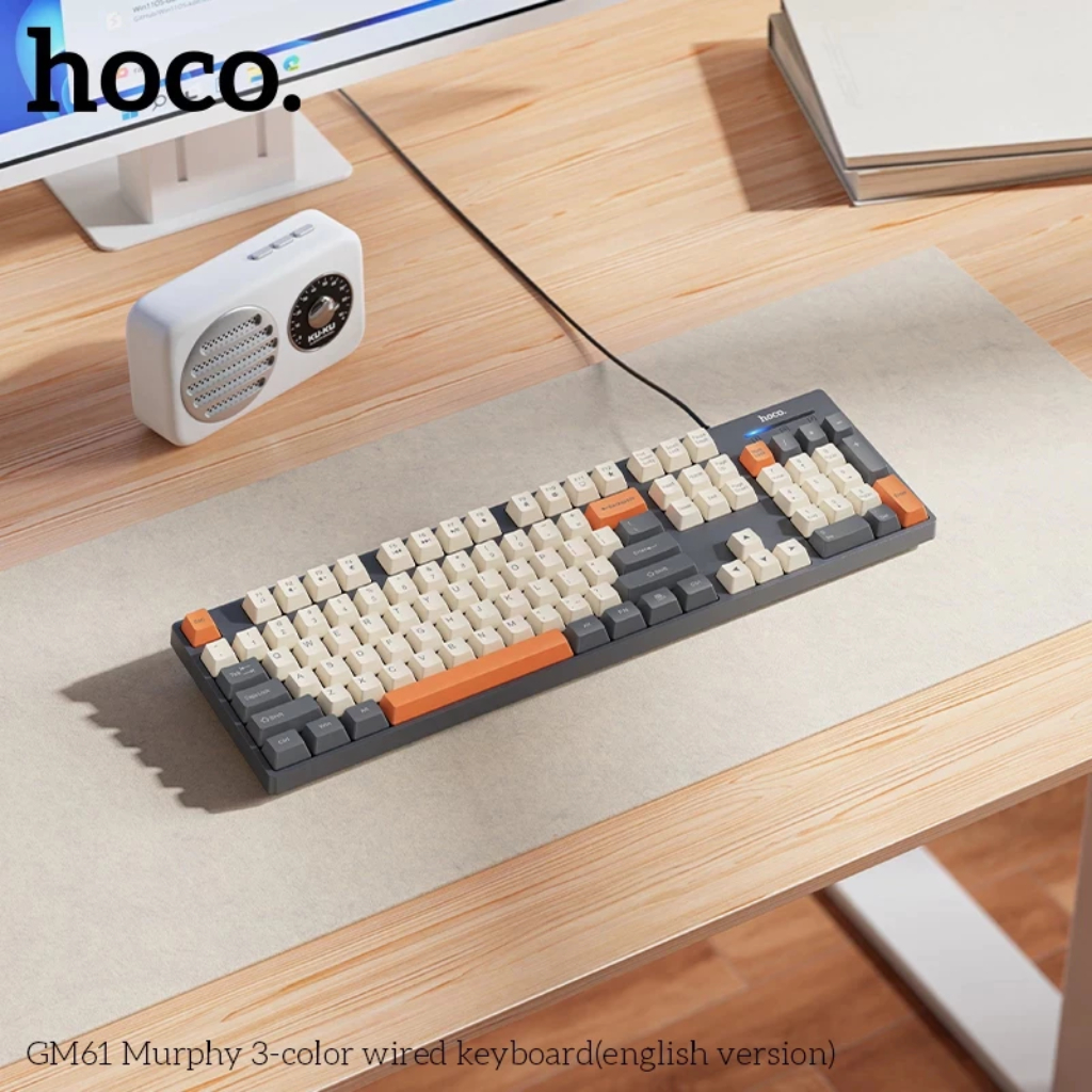 Bàn phím HOCO GM61, 104 phím nhiều màu sắc, thiết kế công thái học mang lại  cảm giác thoải mái khi dùng