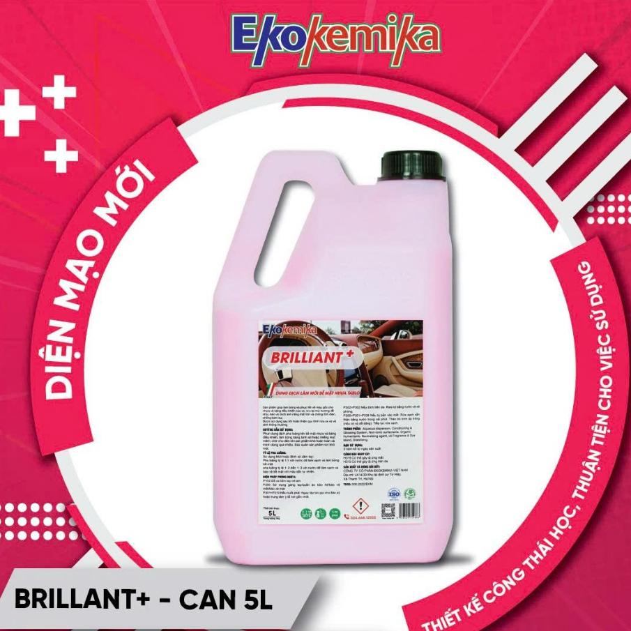 DUNG DỊCH DƯỠNG, LÀM MỚI NHỰA VÀ NỘI THẤT XE HƠI CAO CẤP, CHỐNG BÁM BỤI BRILLIANT THƯƠNG HIỆU EKOKEMIKA