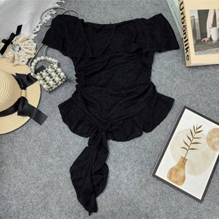 Áo Ren Bigsize Nữ Trễ Vai Nhún Bèo Che Bụng Tôn Dáng Dễ Phối Váy Quần Mặc Hàng Ngày 60-92kg A350