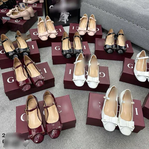 guốc "" nơ chất da bóng