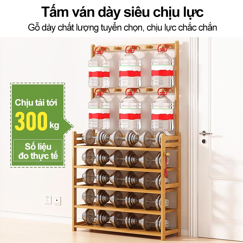 Giá Treo Quần Áo Đa Năng Bằng Tre Tích Hợp Kệ Giày Và Gương Soi Tiết Kiệm Không Gian Cho Phòng Ngủ