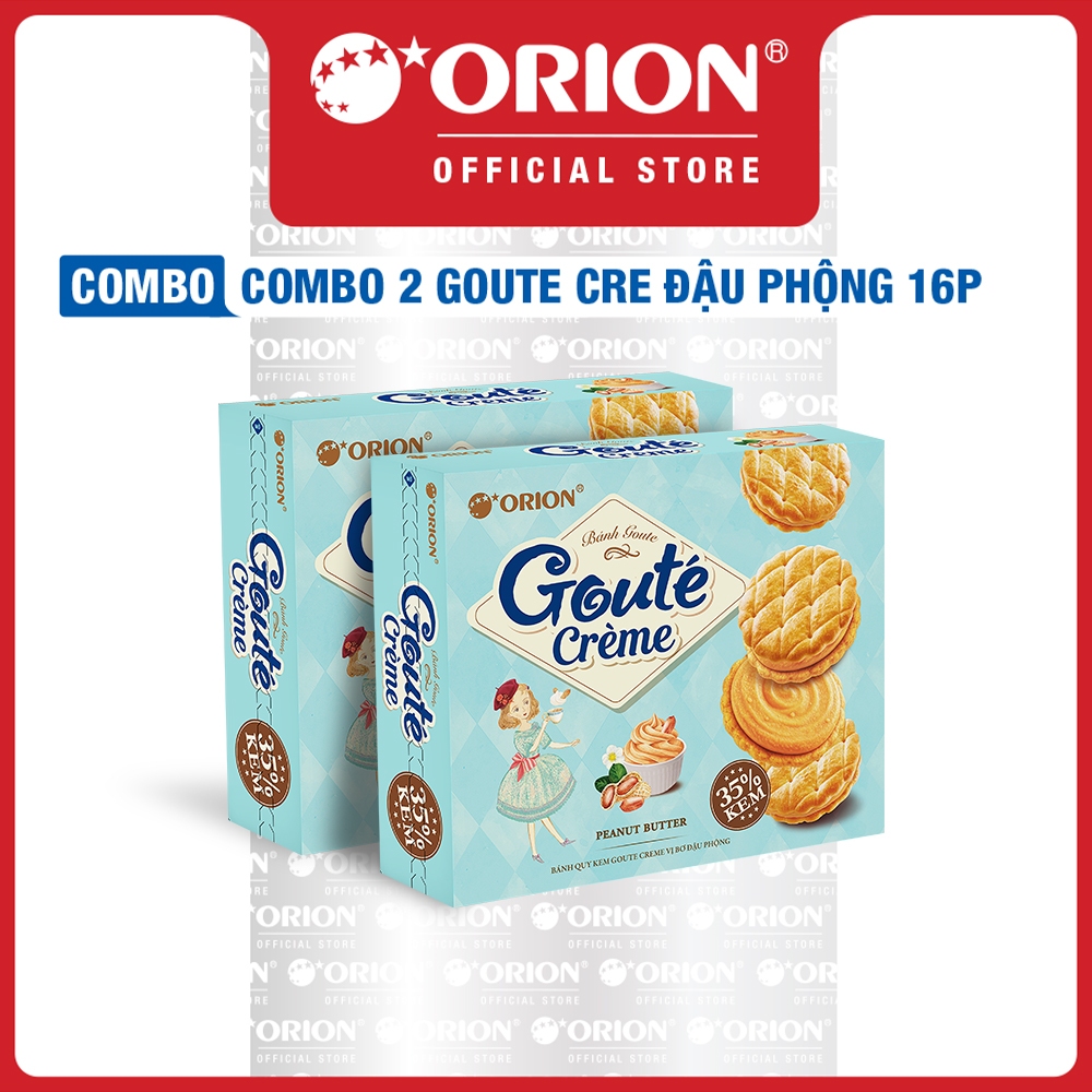 Combo 2 Hộp Bánh Goute Creme Đậu Phộng (16 Gói/Hộp)