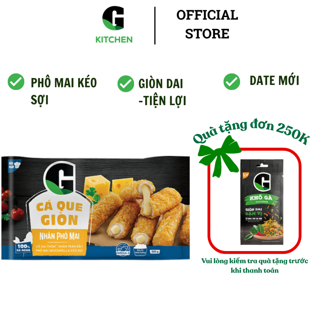 Cá que giòn nhân phô mai G Kitchen 300g [Giao HCM]