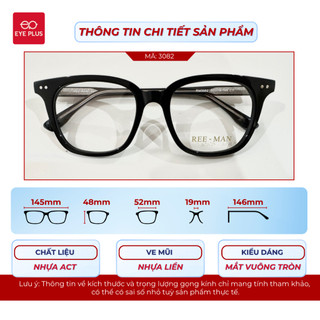 [RM] Kính Cận ACT Dáng GM Reeman 3082 Eye Plus Gọng Kính Nhựa Acetate Cao Cấp Nhẹ Bền Thời Trang