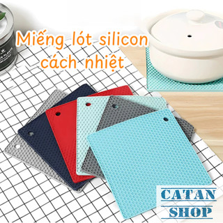 Lót Nồi Silicon Cách Nhiệt 18cm Lót Nồi Tổ Ong Chống Trượt Decor Bàn Ăn Chịu Nhiệt Tốt Nhiều Màu Sắc